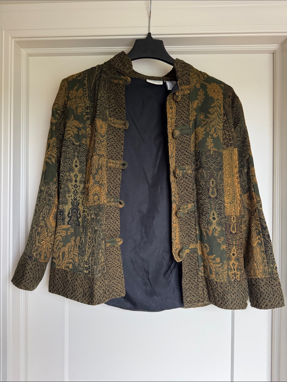 White Stag Woven Patterned Green & Gold Jacket - Women